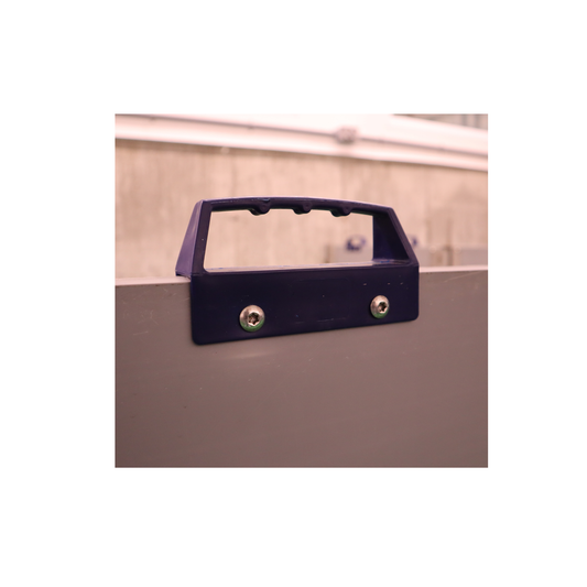 Plastic handle for pork wall panels.