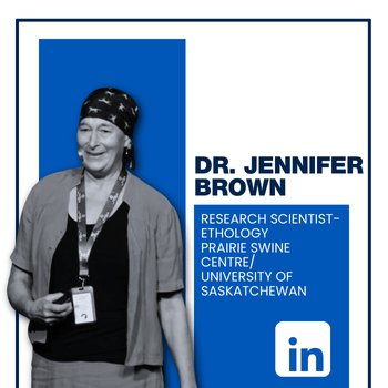 Dr. Jennifer Brown, Research Scientist at Prairie Swine Centre, University of Saskatchewan