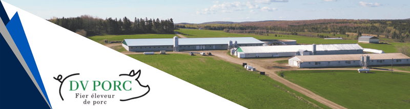Aerial view of a sow farm in Quebec, Canada