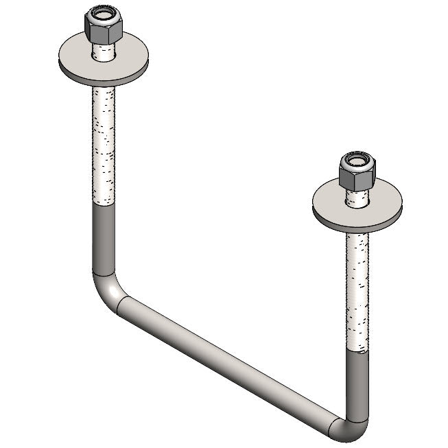 #UBOLT 3/8-16 X 6 X 5.75 AI304 LOCK NUT AND WASHER