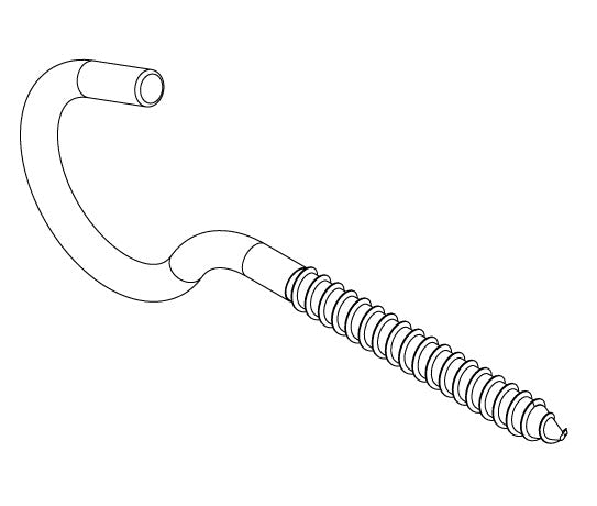 *SCREW HOOK M 1/4 X 3 3/4 SS