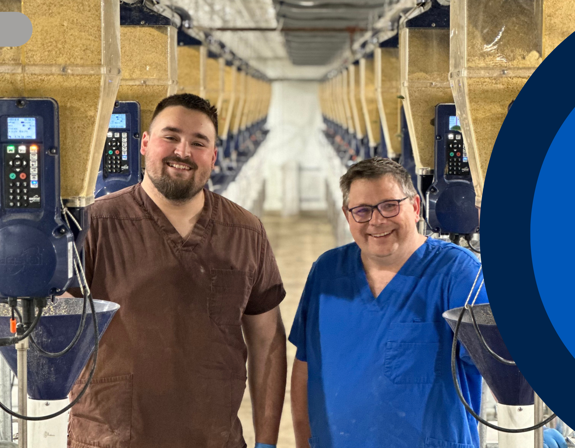 Samuel and Alain Lefebvre in a customer's farm with GESTAL